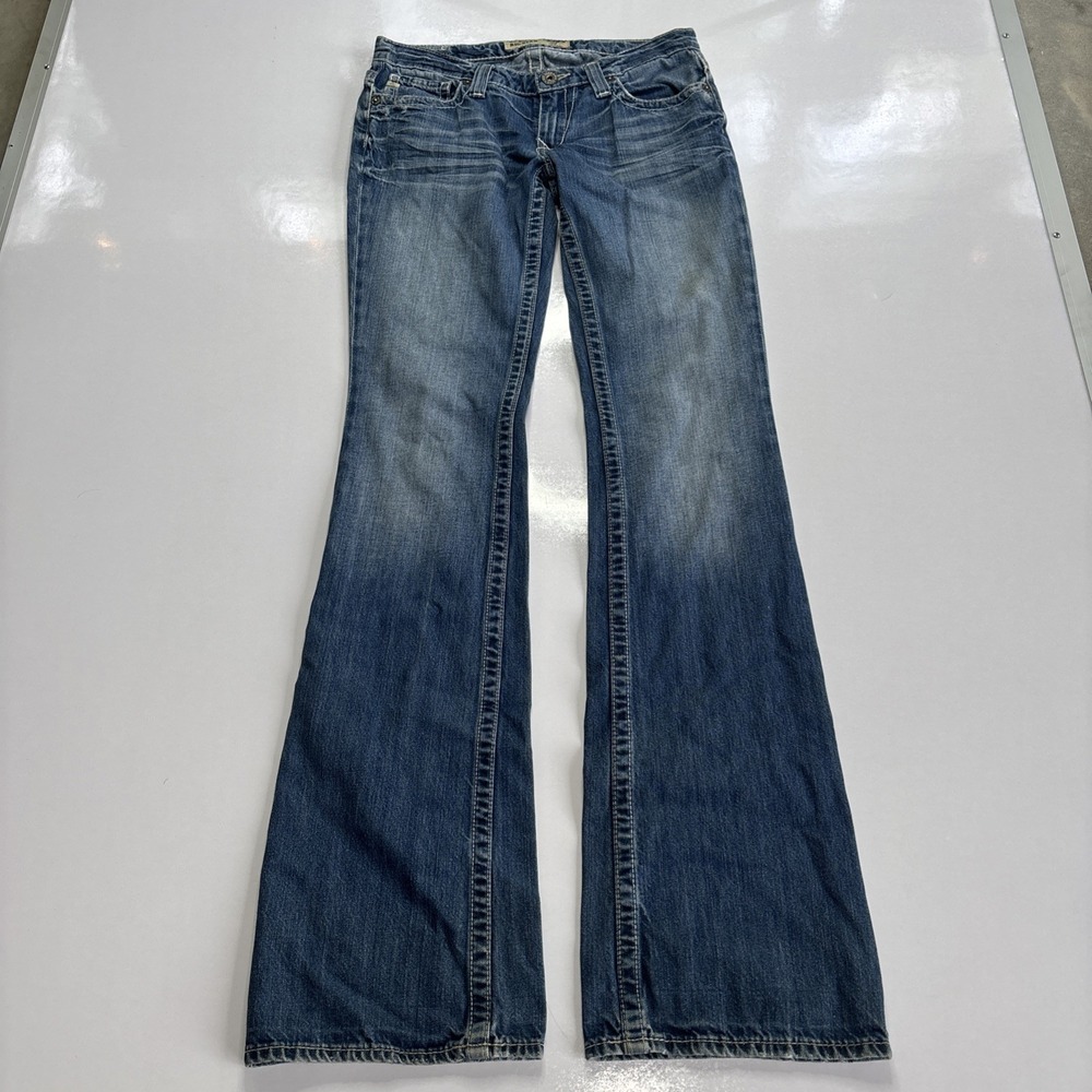 Big Star Remy Low Rise Boot Cut Women's 28XXL Flap Pocket Blue Jeans Y2K 32x38 - Picture 3 of 14
